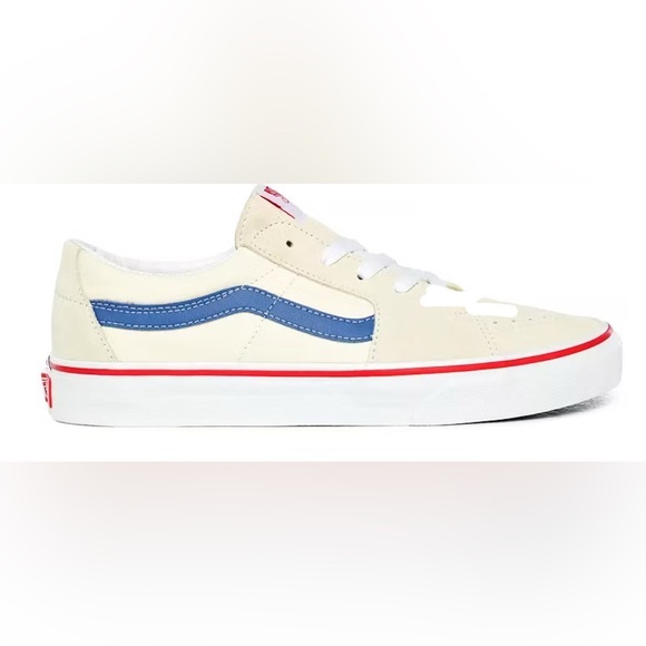Vans Shoes - NWOB Vans Sk8-Low White and Blue Women's Sneakers Woman’s Sz 8